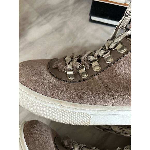 Sam Edelman Grey Suede & Faux Shearling Sneaker Booties - Picture 4 of 10